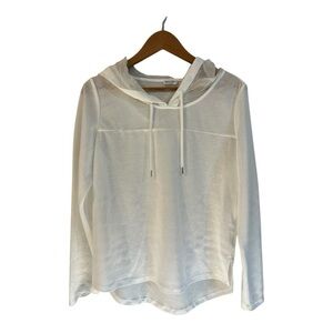 Margittes White T Shirt With Hood Women's Size 42 Viscose Silk Blend US 12